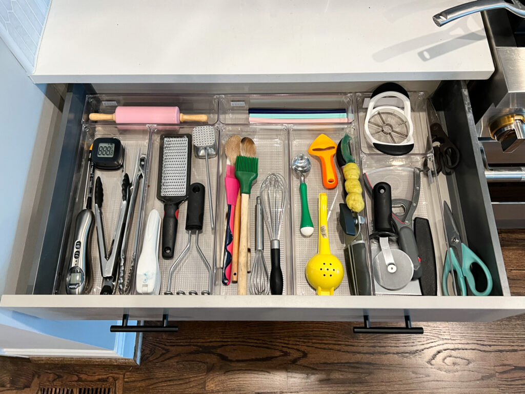 Kitchen utensil drawer, decluttered and organized by UpTown Concierge in Atlanta, Georgia.